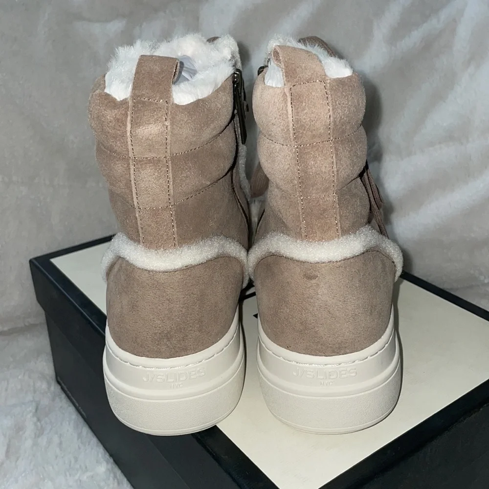 NWT J/SLIDES NADAL Faux Fur Platform Bootie - Picture 10 of 14